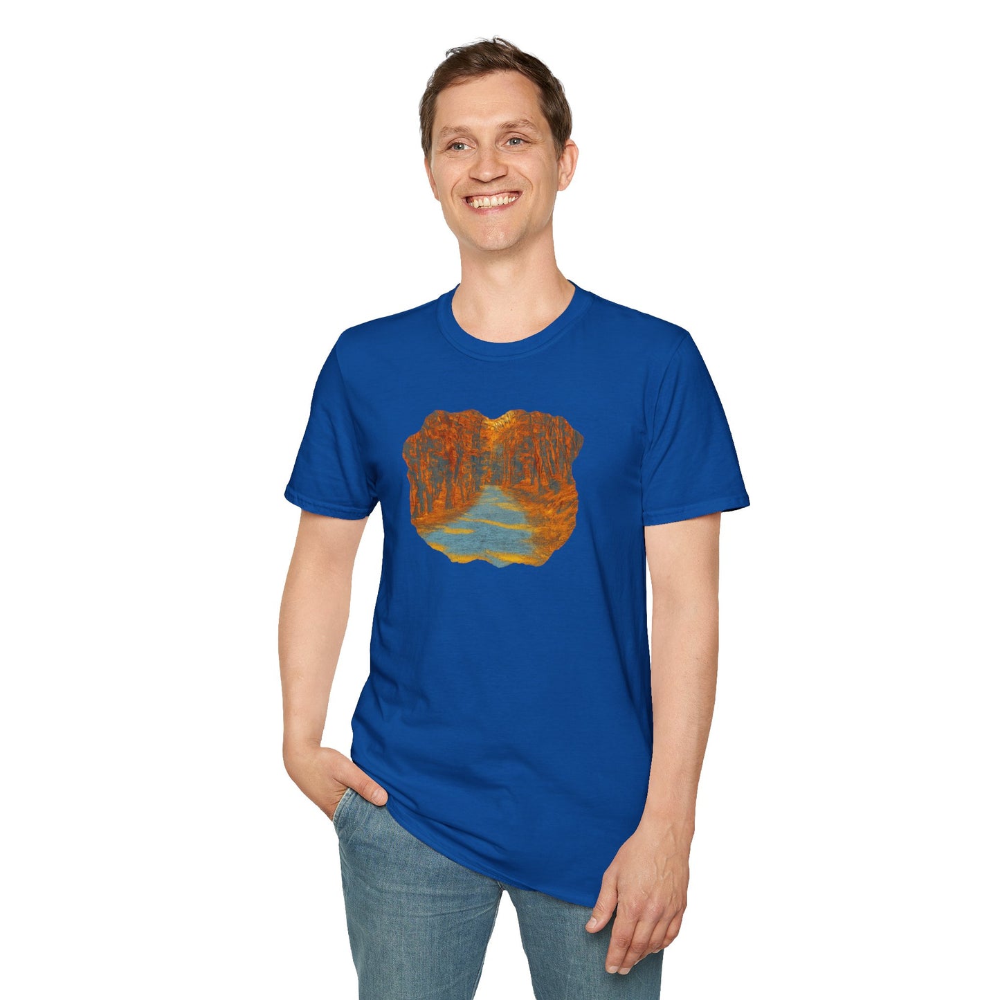 Autumn Pathway Unisex Softstyle T-Shirt, Cozy Fall Shirt, Nature Lover Tee, Scenic Route Top, Gift for Hikers, Casual Wear, Outdoor [...]