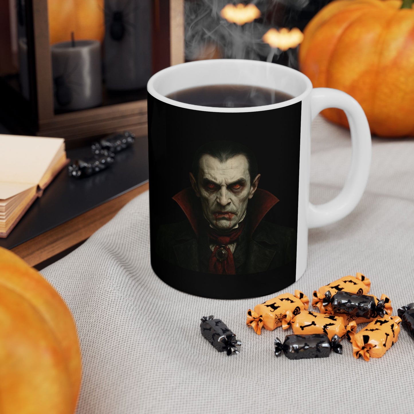 Gothic Dracula Vampire Ceramic Mug, Perfect for Halloween, Spooky Gifts, Coffee Lovers, Home Decor, 11oz & 15oz Sizes