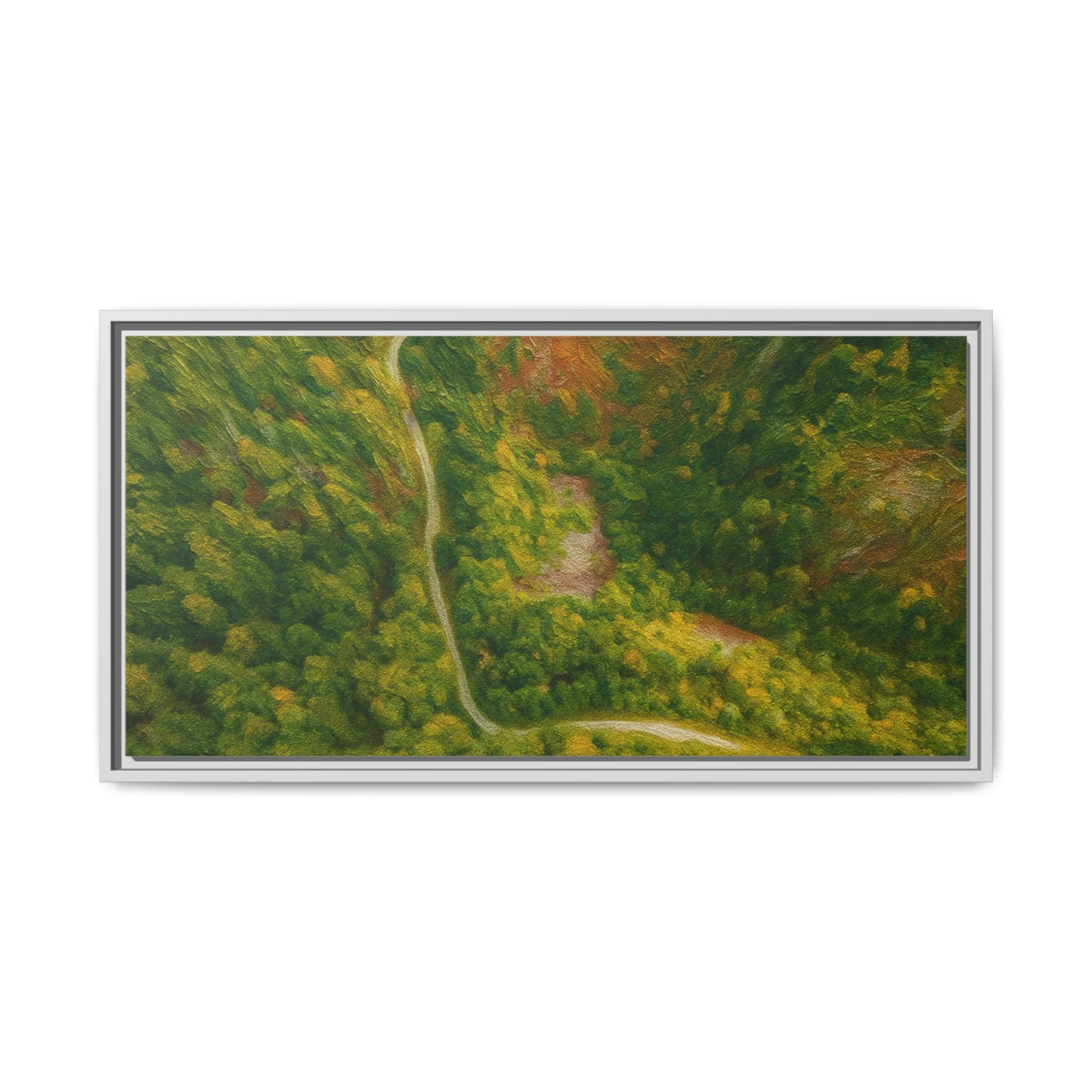 Framed Nature Canvas Art Print, Vibrant Forest Wall Decor, Abstract Landscape Artwork, Home Decoration, Gift for Nature Lovers - TRV