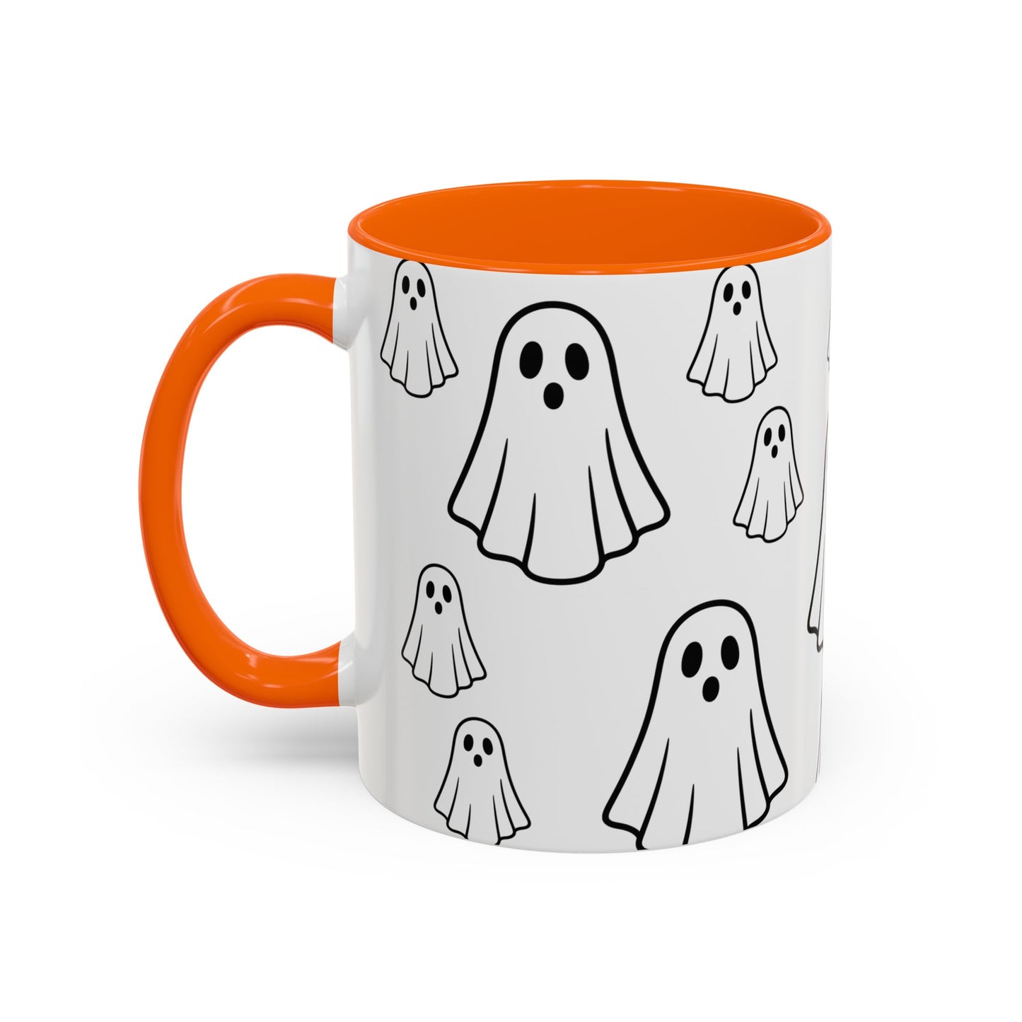 Cute Ghost Accent Coffee Mug, Halloween Mug, Spooky Drinkware, Gift for Ghost Lovers, Seasonal Decor, Unique Coffee Cup - TRV