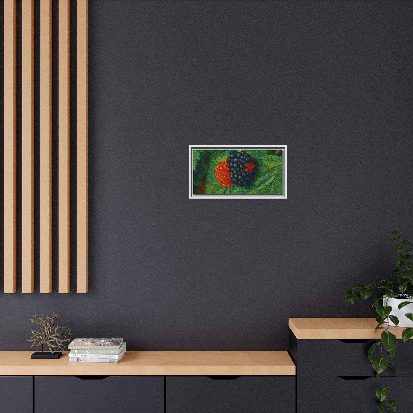 Van Gogh Style Blackberry Canvas Art, Framed Wall Decor, Botanical Print, Summer Home Decor, Gift for Garden Lovers - TRV