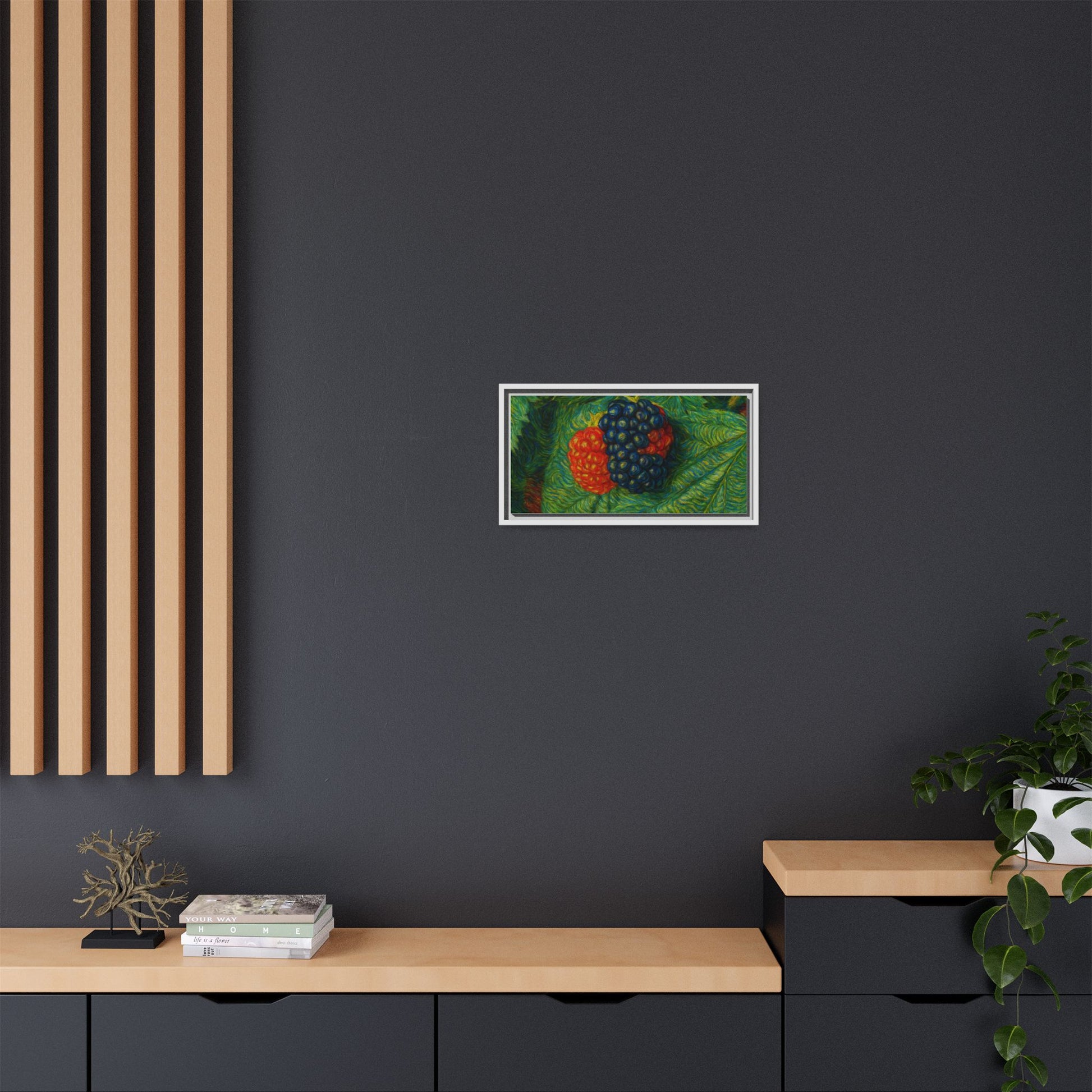 Van Gogh Style Blackberry Canvas Art, Framed Wall Decor, Botanical Print, Summer Home Decor, Gift for Garden Lovers - TRV