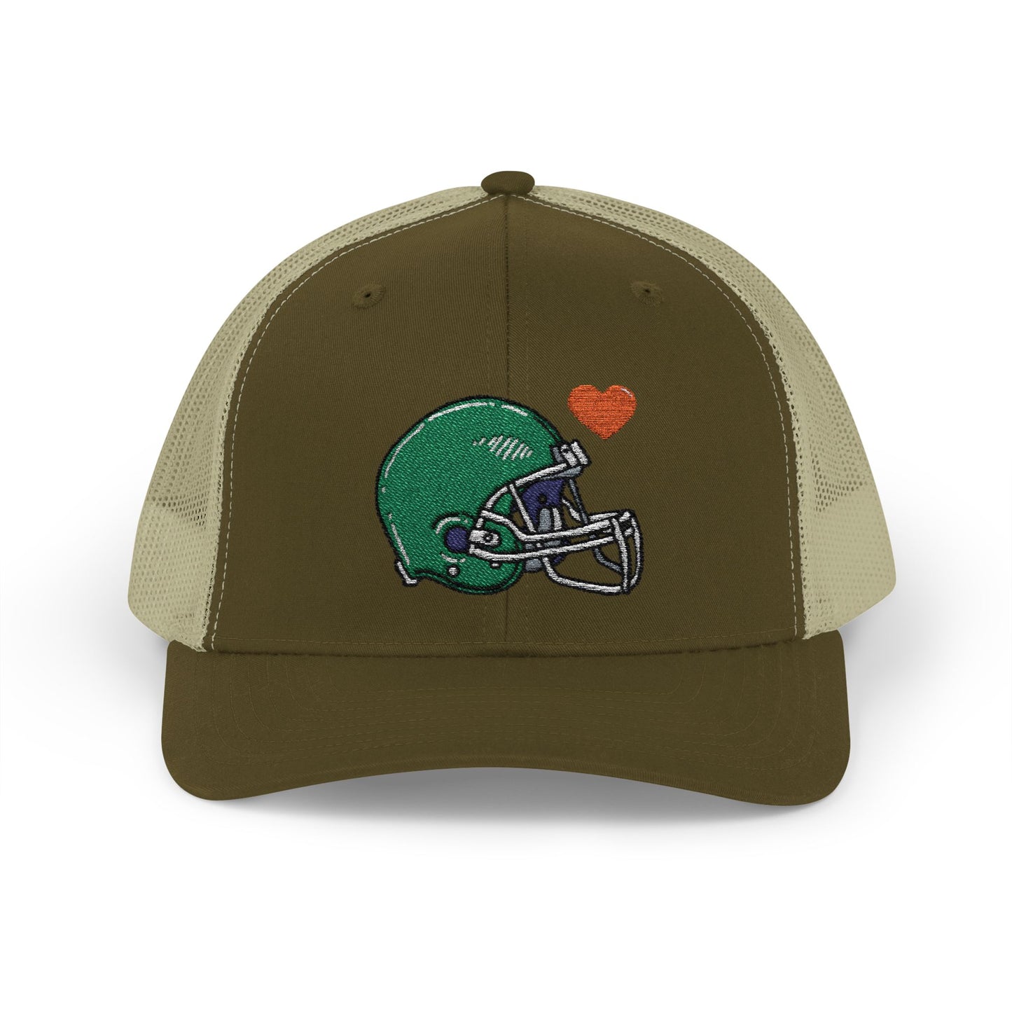 Snapback Trucker Cap with Football Heart Design - Perfect for Sports Fans, Gifts for Gamers, Casual Outings, Tailgating, and Team Spirit - TRV