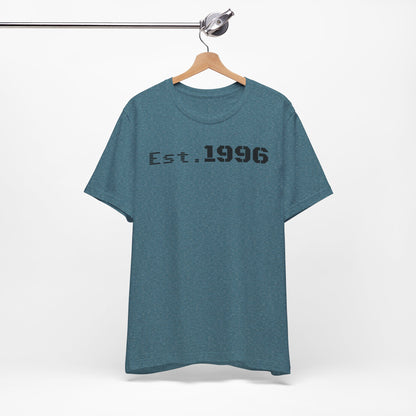 Established 1996 Unisex T-Shirt, Vintage Year Tee, Birth Year Gift, Casual Fashion, Personalized Graphic Tee - TRV
