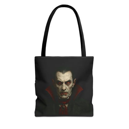 Vampire Haunted Tote Bag, Spooky Shopping Bag, Halloween Accessory, Gothic Style Handbag, Perfect for Halloween Parties, Unisex Tote - TRV