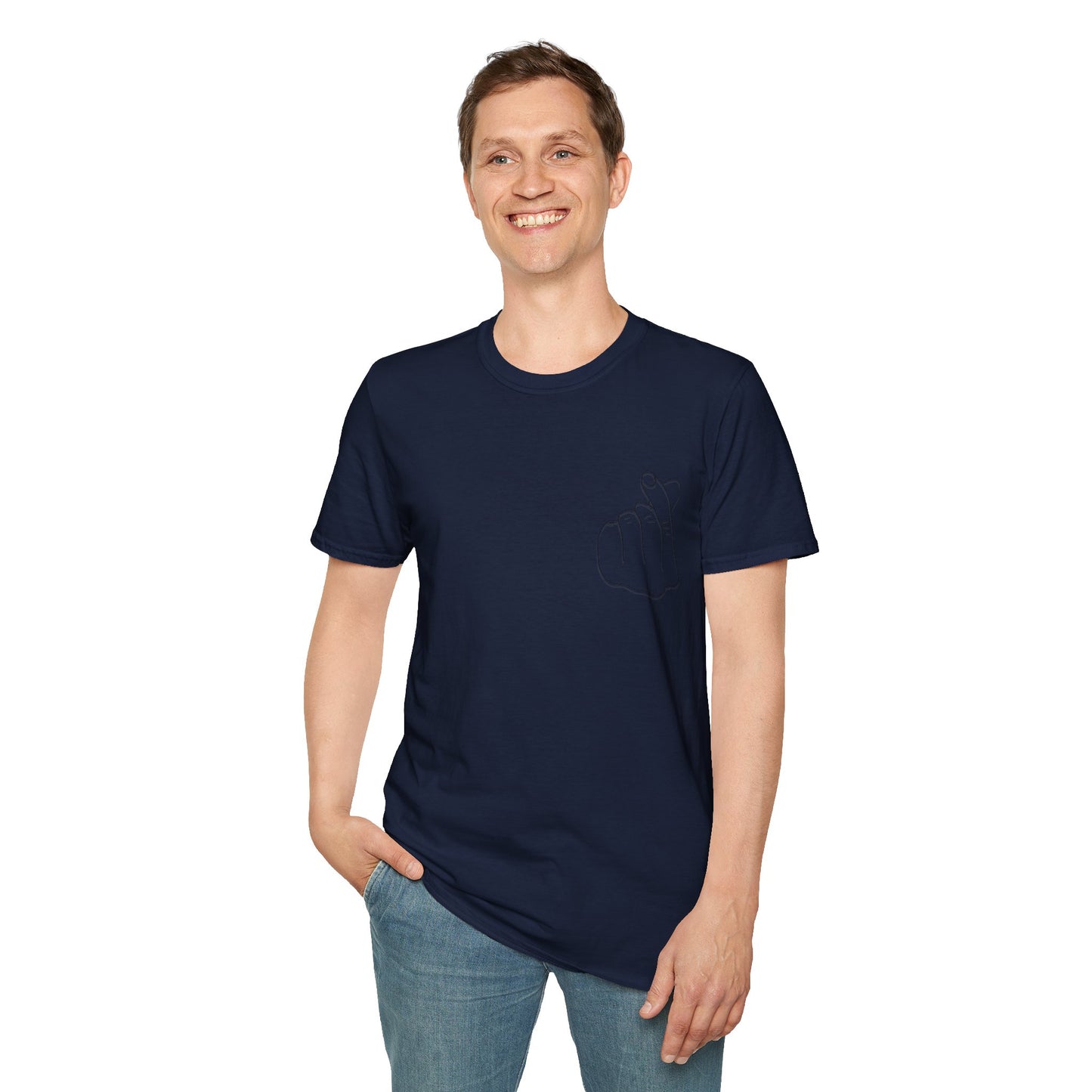 Trendy Unisex Softstyle T-Shirt with Love Hand Gesture Design