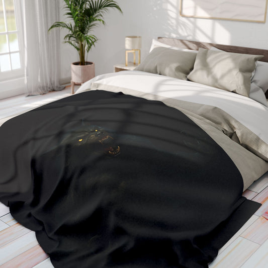 Fierce Werewolf Arctic Fleece Blanket, Cozy Blanket for Horror Lovers, Gifts for Halloween, Warm Throw for Movie Night