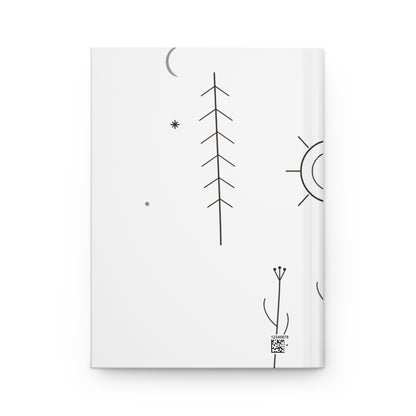 Minimal Moon and Sun Doodle Hardcover Journal | Matte Notebook