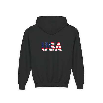 USA Flag Youth Hoodie, Youth Sweatshirt, Cool Hoodie for Kids, American Pride Apparel, Comfortable Boys and Girls Sweatshirt