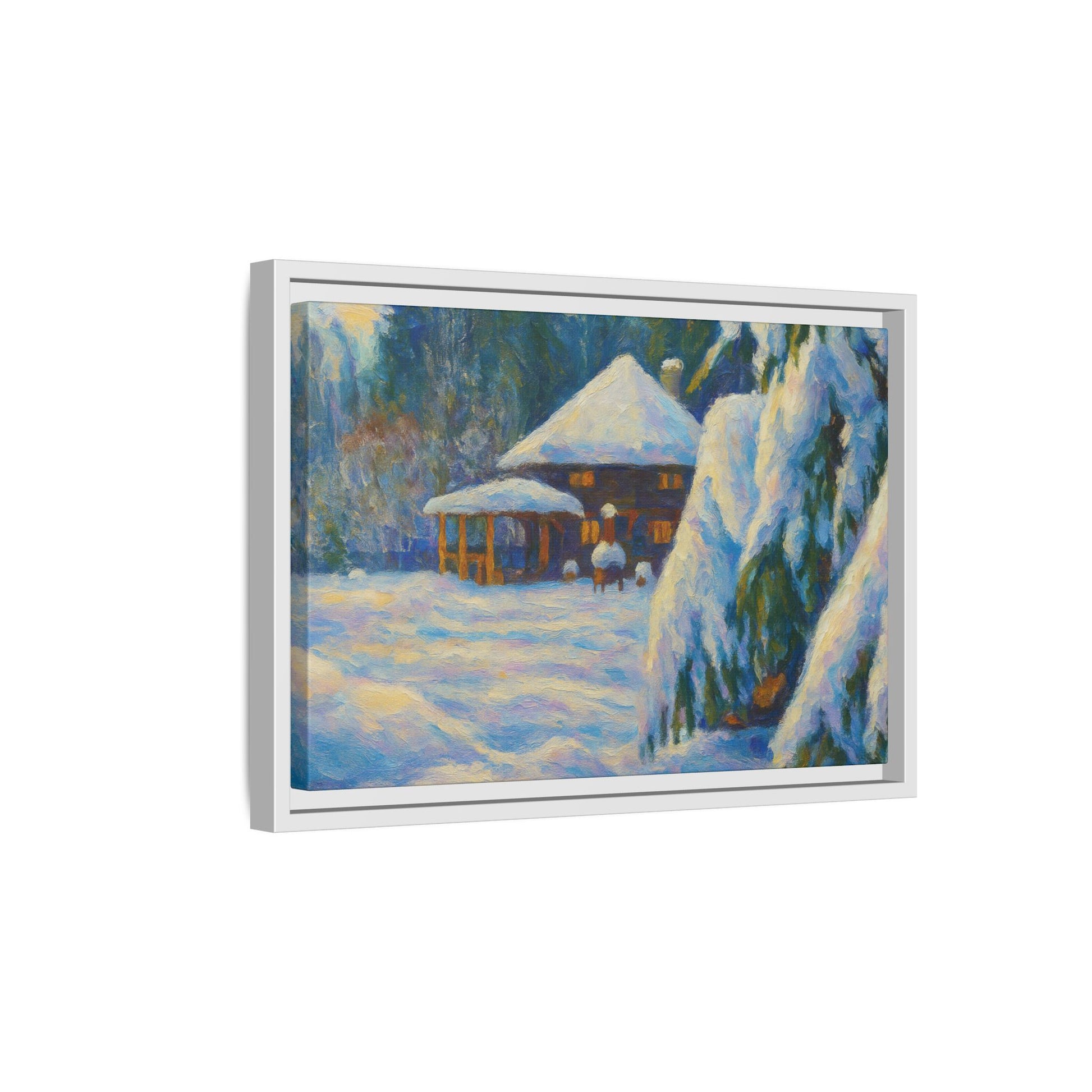 Canvas Art, Winter Scene Home Decor, Seasonal Gift for Art Lovers, Holidays Wall Art, Framed Painting, Matte Print - TRV