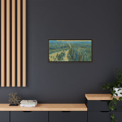 Framed Matte Canvas Art Print, Tranquil Forest Landscape, Home Decor for Nature Lovers, Wall Art for Living Room, Gift for Art Enthusiasts - TRV