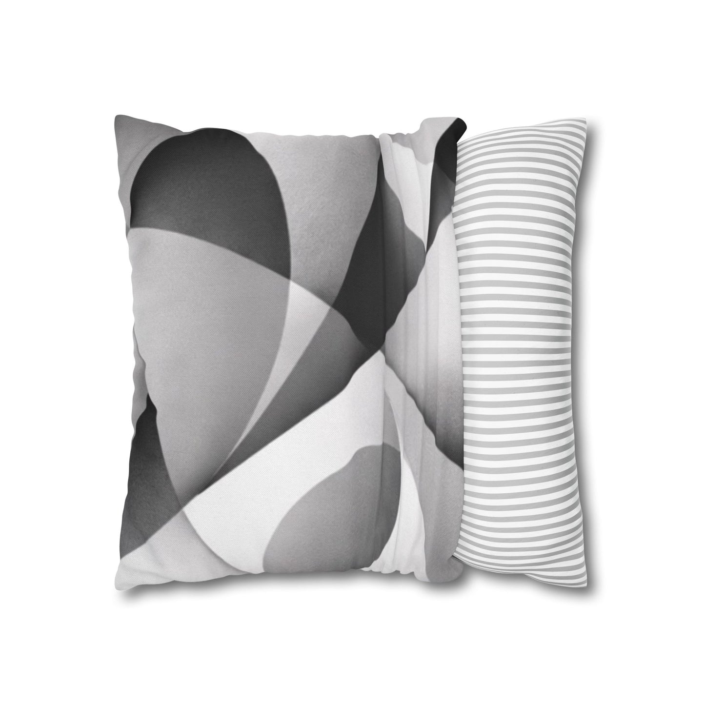 Abstract Black White Wave Pillowcase | Square Pillow