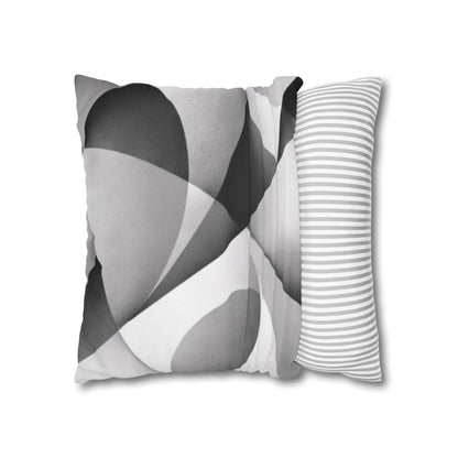 Abstract Black White Wave Pillowcase | Square Pillow