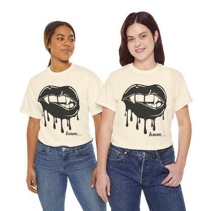 Edgy Graphic Tee - Dripping Lips Design - Unisex Heavy Cotton Tee