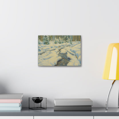 Winter Landscape Canvas Art, Nature Decor, Gallery Wall Art, Cozy Home Accent, Winter Wonderland Painting - TRV