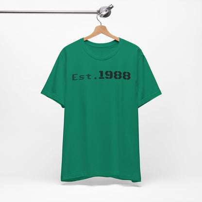 Est. 1988 Unisex Jersey Tee, Vintage Birthday Shirt, Casual Everyday Wear, Gift for Him or Her, Anniversary Celebration Tee
