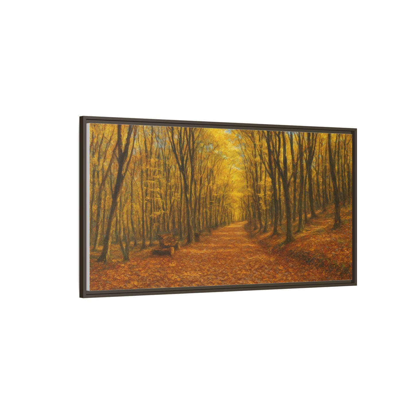 Autumn Forest Framed Canvas Art, Cozy Wall Decor, Nature Inspired Gift, Fall Home Accent, Perfect for Thanksgiving - TRV