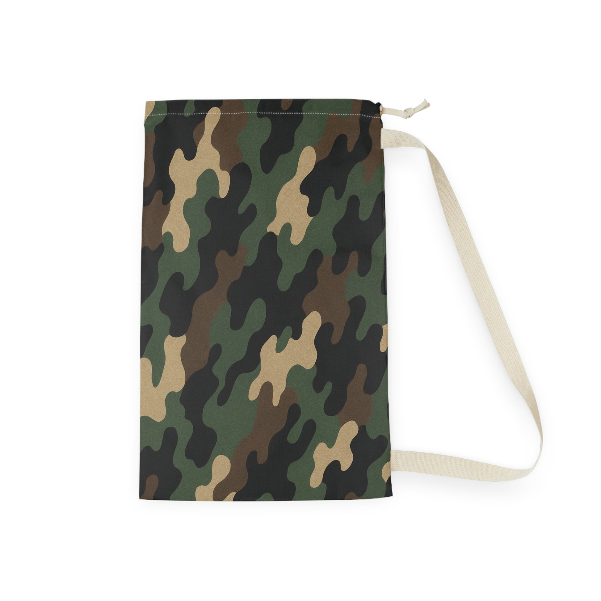 Green Camo Pattern Laundry Bag | Camouflage Sling Wash Bag - TRV