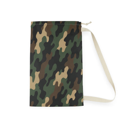 Green Camo Pattern Laundry Bag | Camouflage Sling Wash Bag - TRV