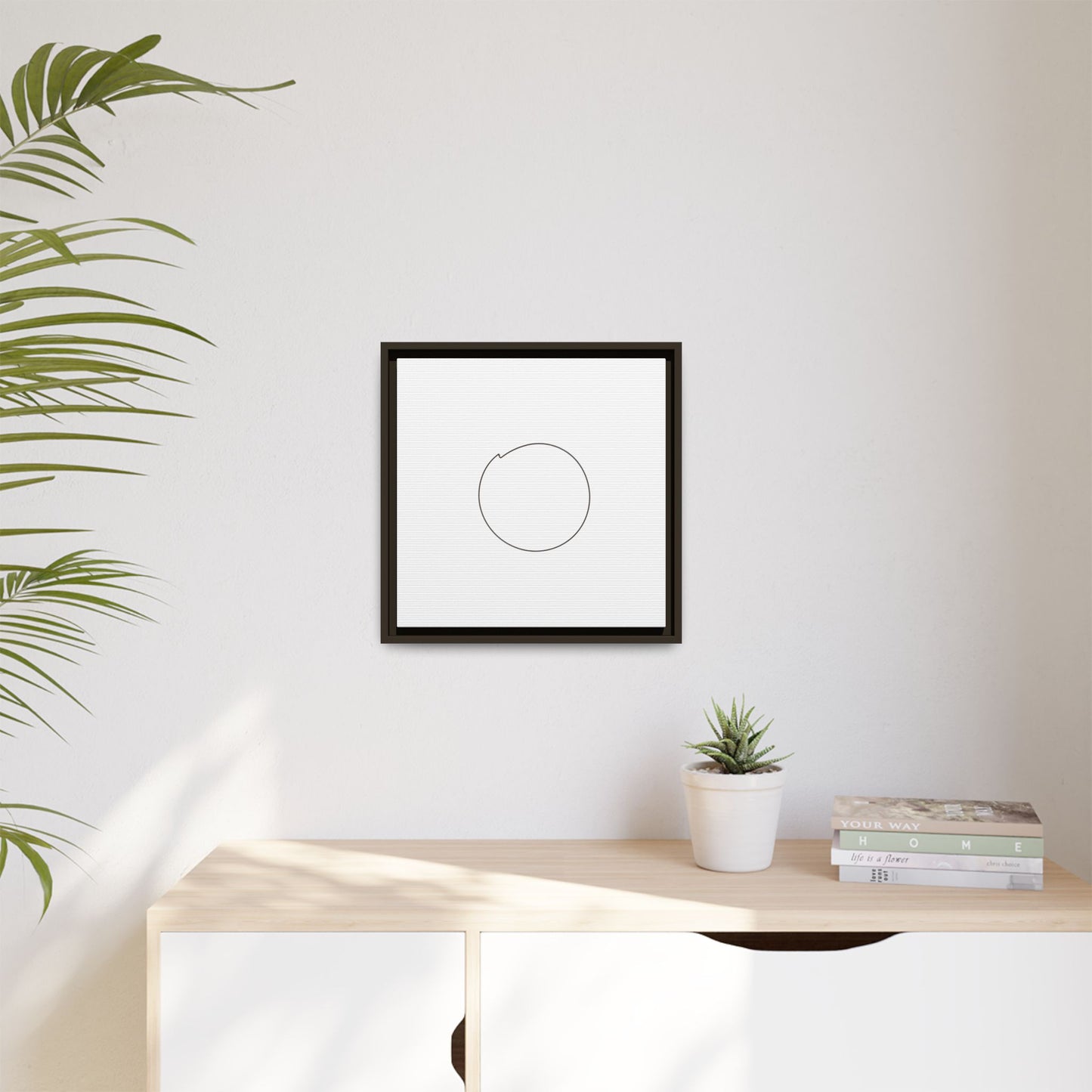 Minimal Circle Line Matte Canvas Framed | Modern Abstract Wall Art