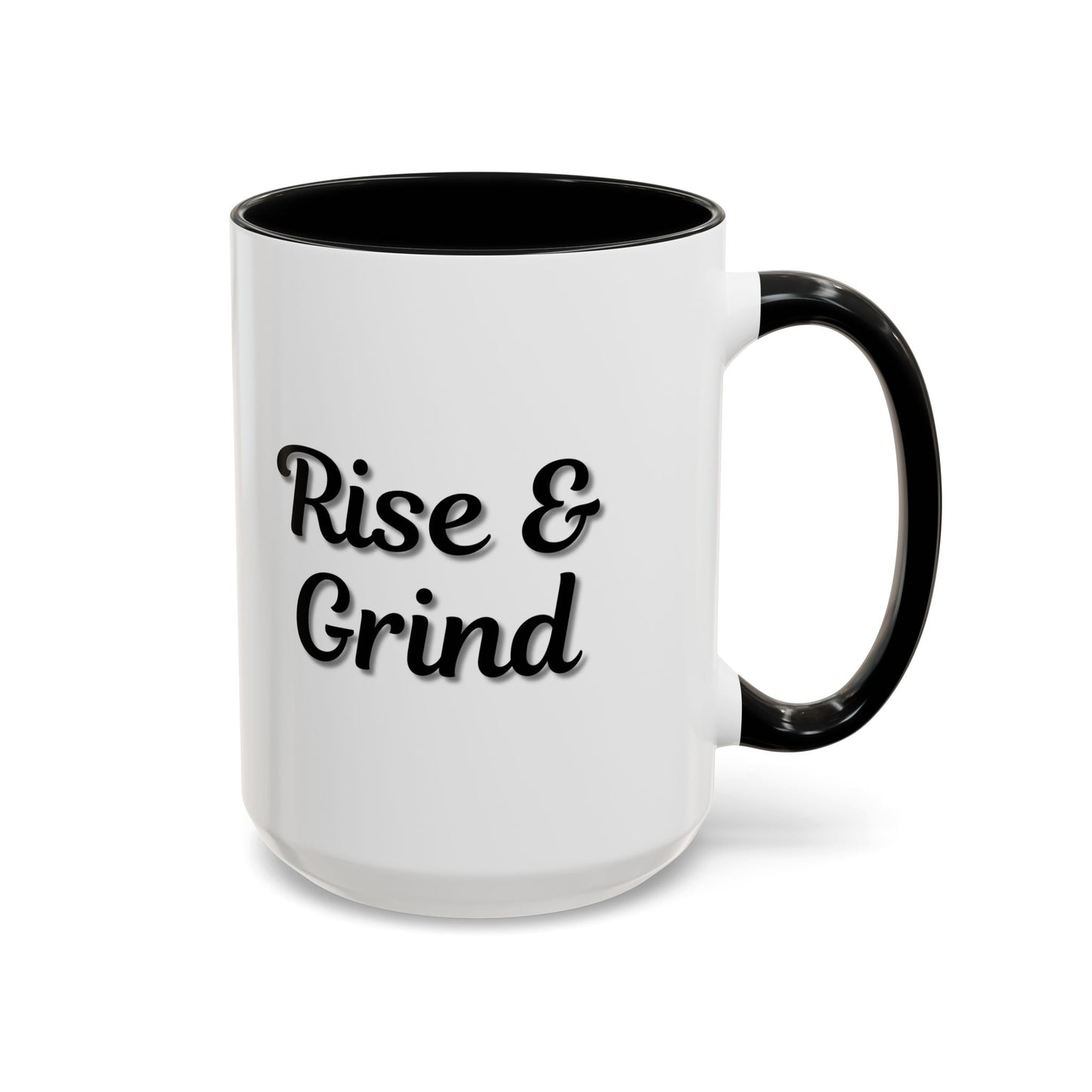 Rise & Grind Coffee Mug – Motivational Black Accent Mug for Daily Inspiration - TRV