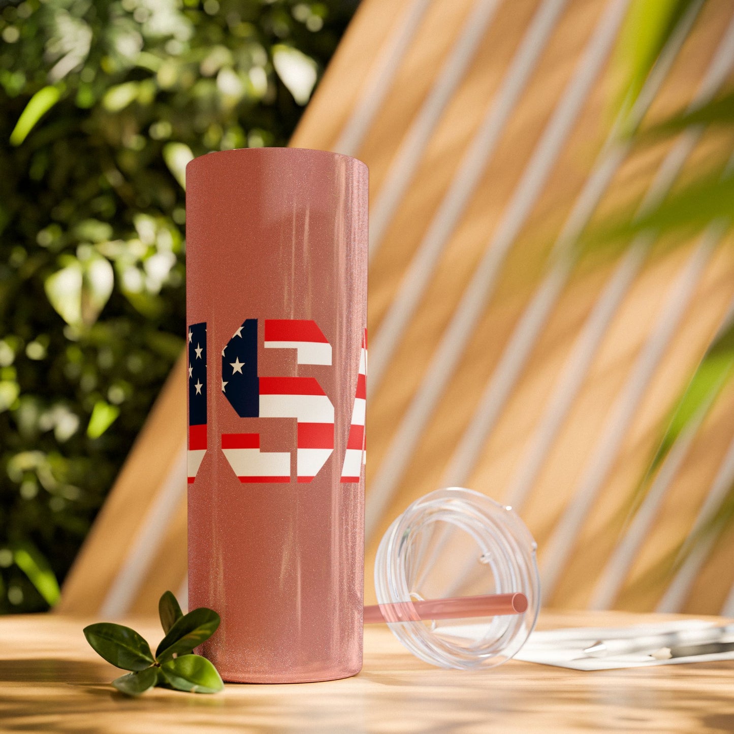Skinny Tumbler — USA Flag 20oz Straw Tumbler (Patriotic Travel Cup)