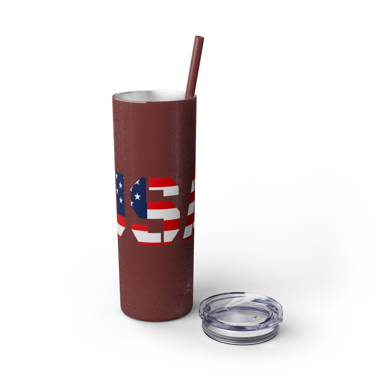 Skinny Tumbler — USA Flag 20oz Straw Tumbler (Patriotic Travel Cup)
