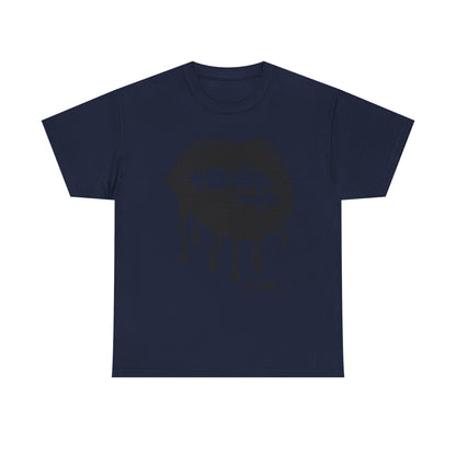Edgy Graphic Tee - Dripping Lips Design - Unisex Heavy Cotton Tee