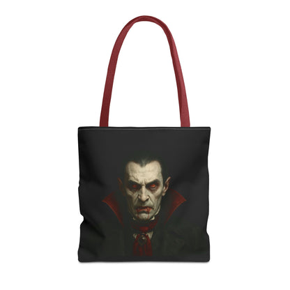 Vampire Haunted Tote Bag, Spooky Shopping Bag, Halloween Accessory, Gothic Style Handbag, Perfect for Halloween Parties, Unisex Tote - TRV