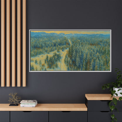 Framed Matte Canvas Art Print, Tranquil Forest Landscape, Home Decor for Nature Lovers, Wall Art for Living Room, Gift for Art Enthusiasts - TRV
