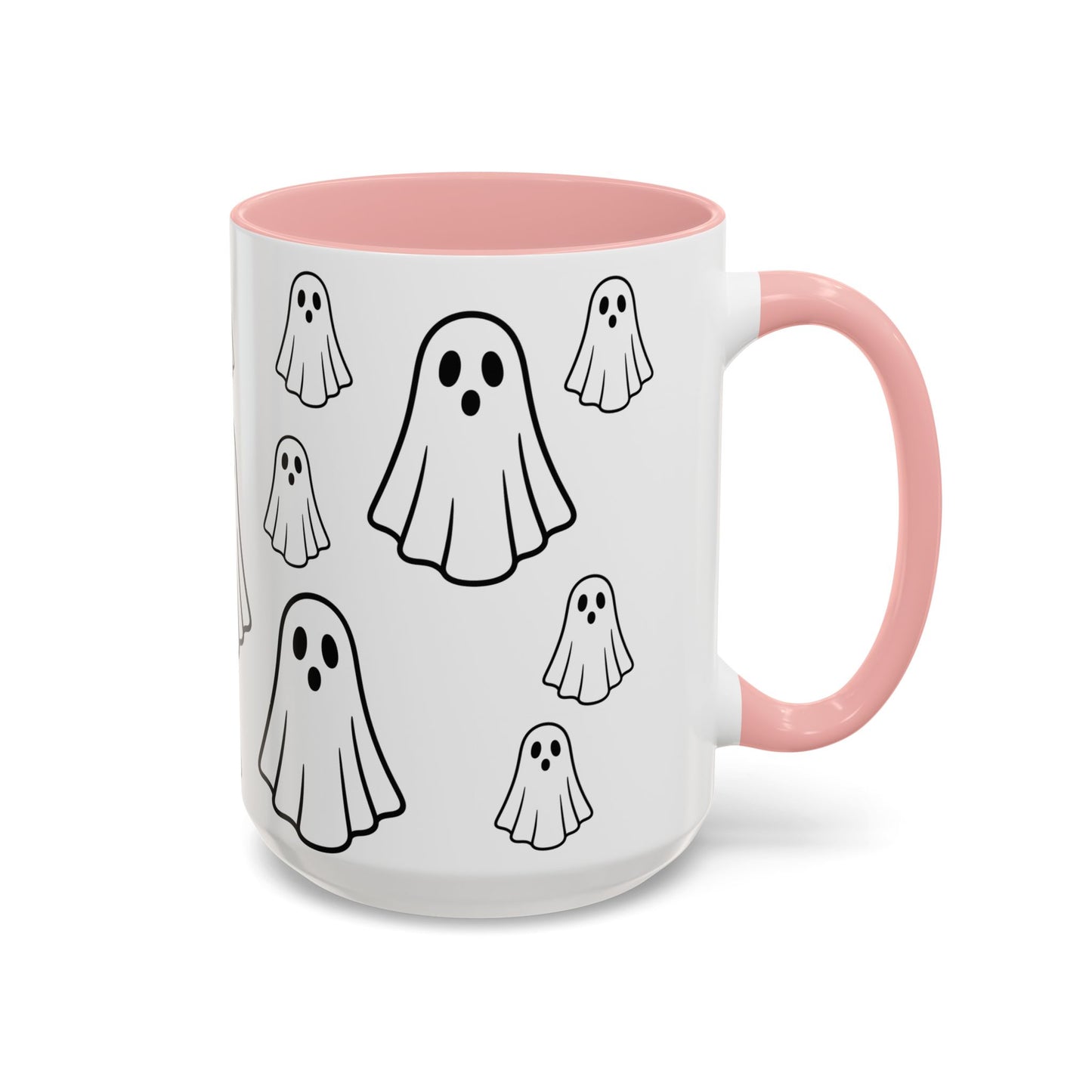 Cute Ghost Accent Coffee Mug, Halloween Mug, Spooky Drinkware, Gift for Ghost Lovers, Seasonal Decor, Unique Coffee Cup - TRV