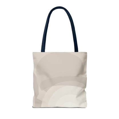 Neutral Abstract Circle Pattern Tote Bag | Minimal Beige AOP Canvas