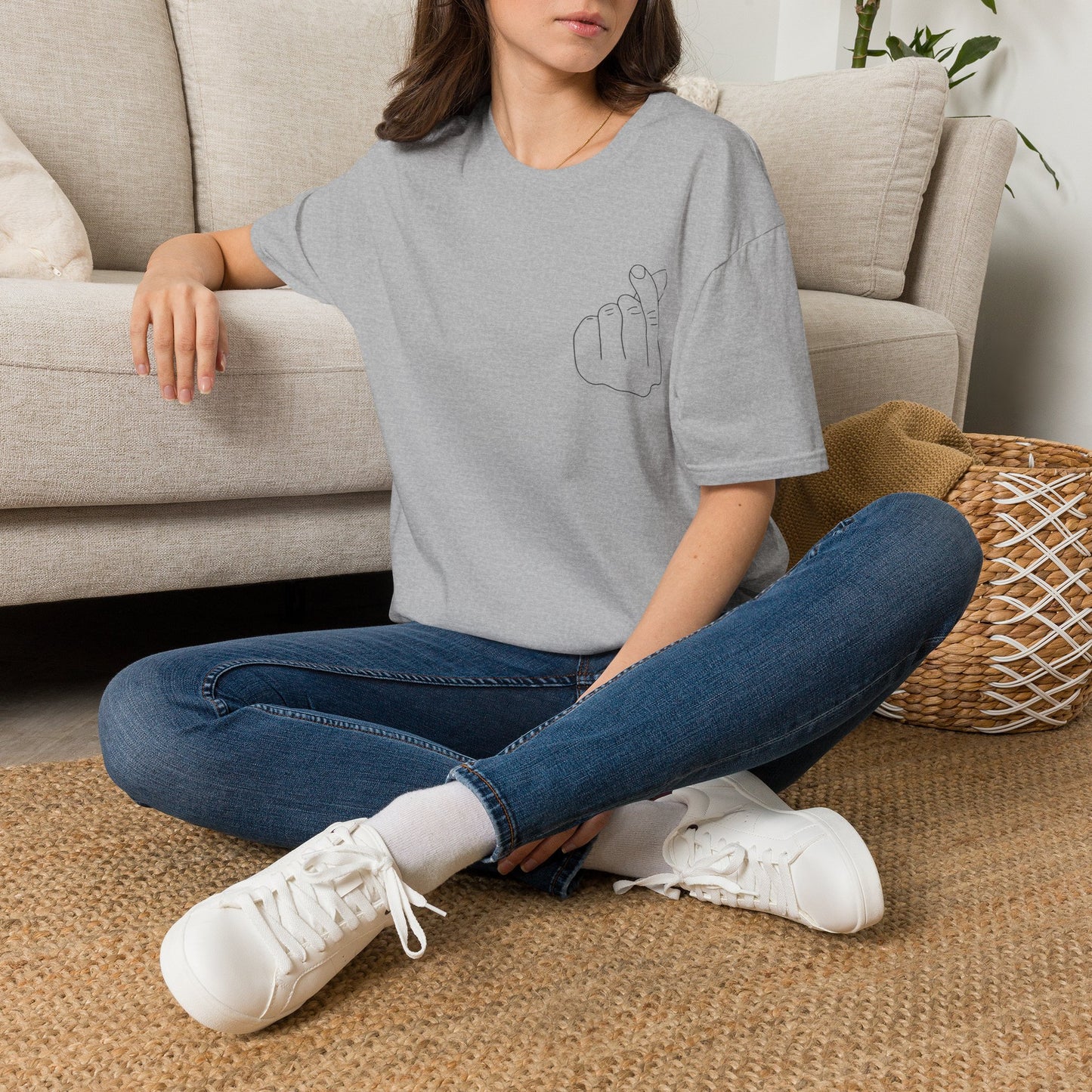 Trendy Unisex Softstyle T-Shirt with Love Hand Gesture Design