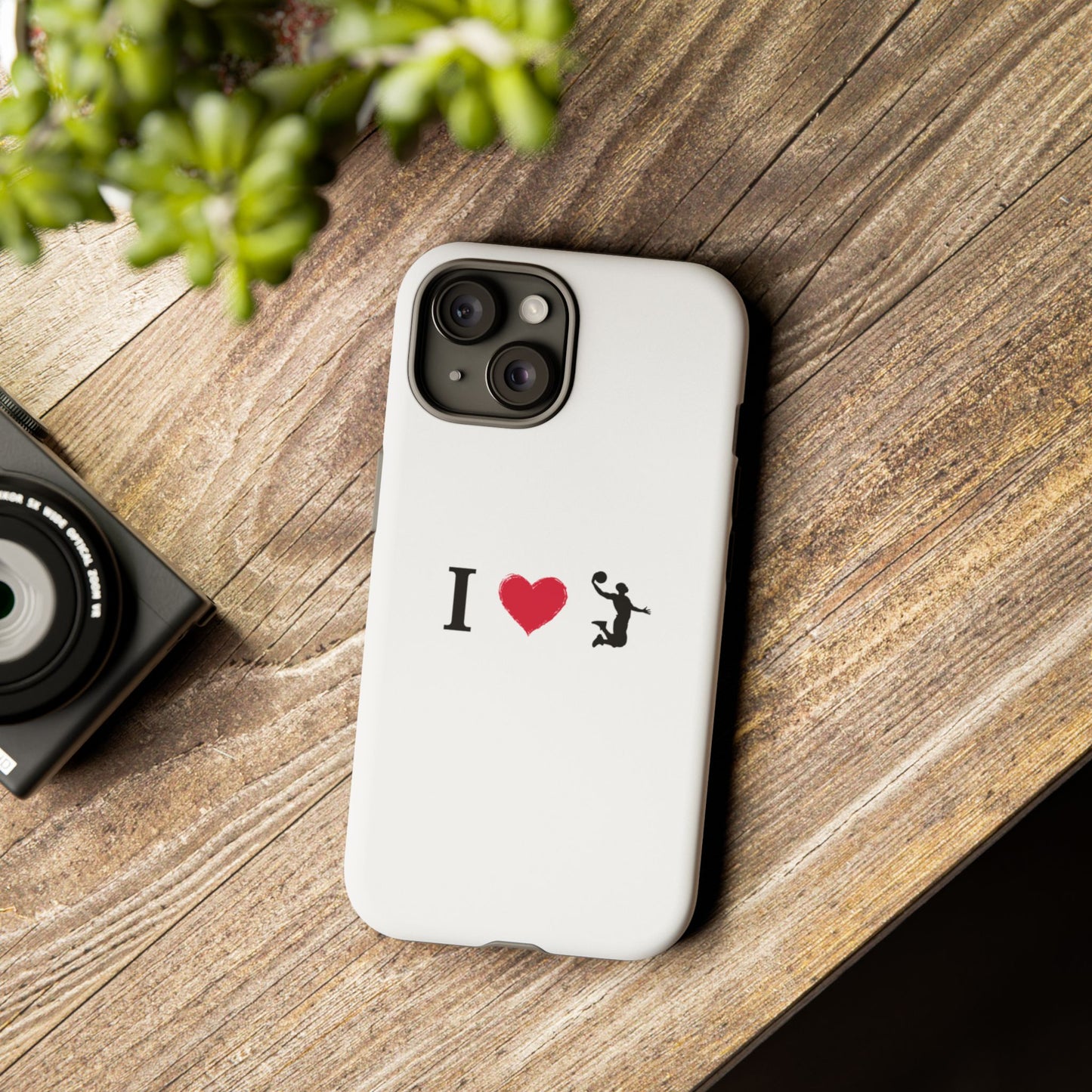 I Love Basketball Phone Case, Sporty Cell Cover, Basketball Gift for Players, Tough Cases, Love for Sports Accessories - TRV