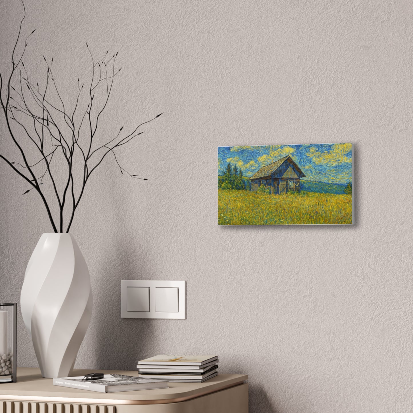 Starry Field Barn Canvas Print