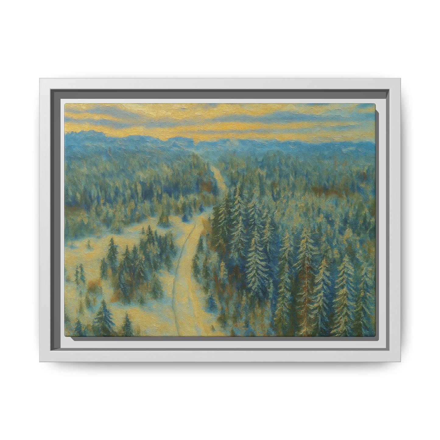 Framed Matte Canvas Art Print, Tranquil Forest Landscape, Home Decor for Nature Lovers, Wall Art for Living Room, Gift for Art Enthusiasts - TRV
