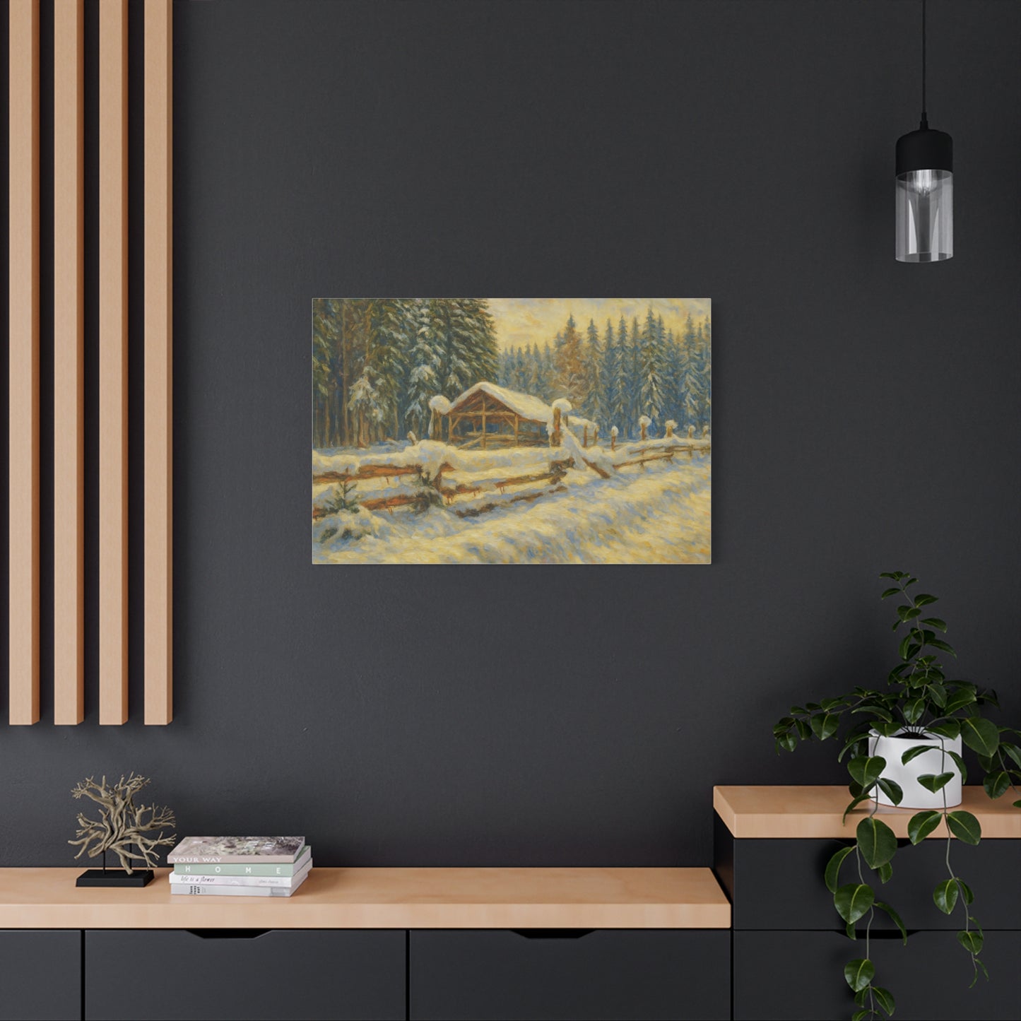 Canvas Wall Art, Winter Landscape Print, Home Decor, Rustic Art, Gift for Nature Lovers, Holiday Decoration - TRV