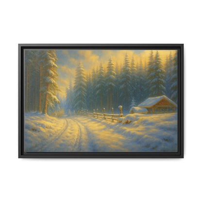 Wall Art Print, Winter Cabin Decor, Nature Scene, Holiday Gift, Cabin Vibes, Christmas Decoration, Matte Canvas, Framed - TRV