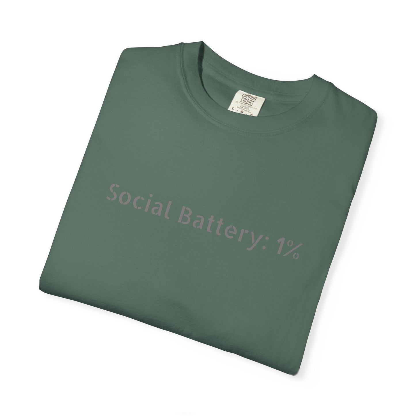 Social Battery 1% T-shirt | Introvert Funny Text Tee