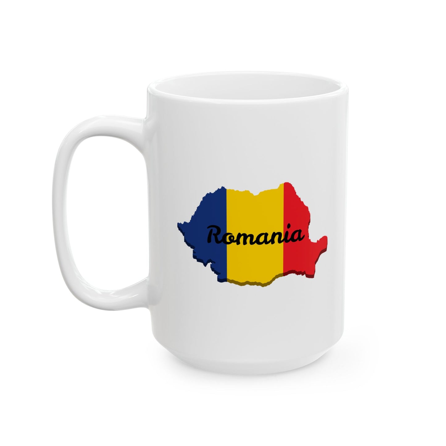 Romania Flag Ceramic Mug, Unique Coffee Cup, Travel Souvenir, Gift for Romanians