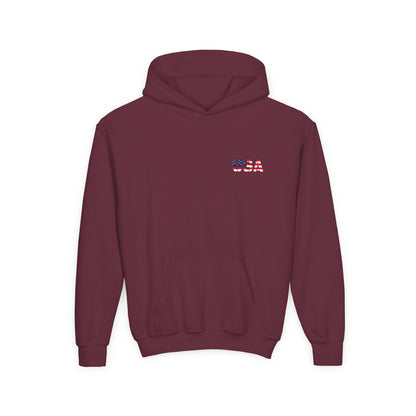 USA Flag Youth Hoodie, Youth Sweatshirt, Cool Hoodie for Kids, American Pride Apparel, Comfortable Boys and Girls Sweatshirt