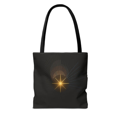 Radiant Starburst Tote Bag | Golden Light Celestial Design - TRV