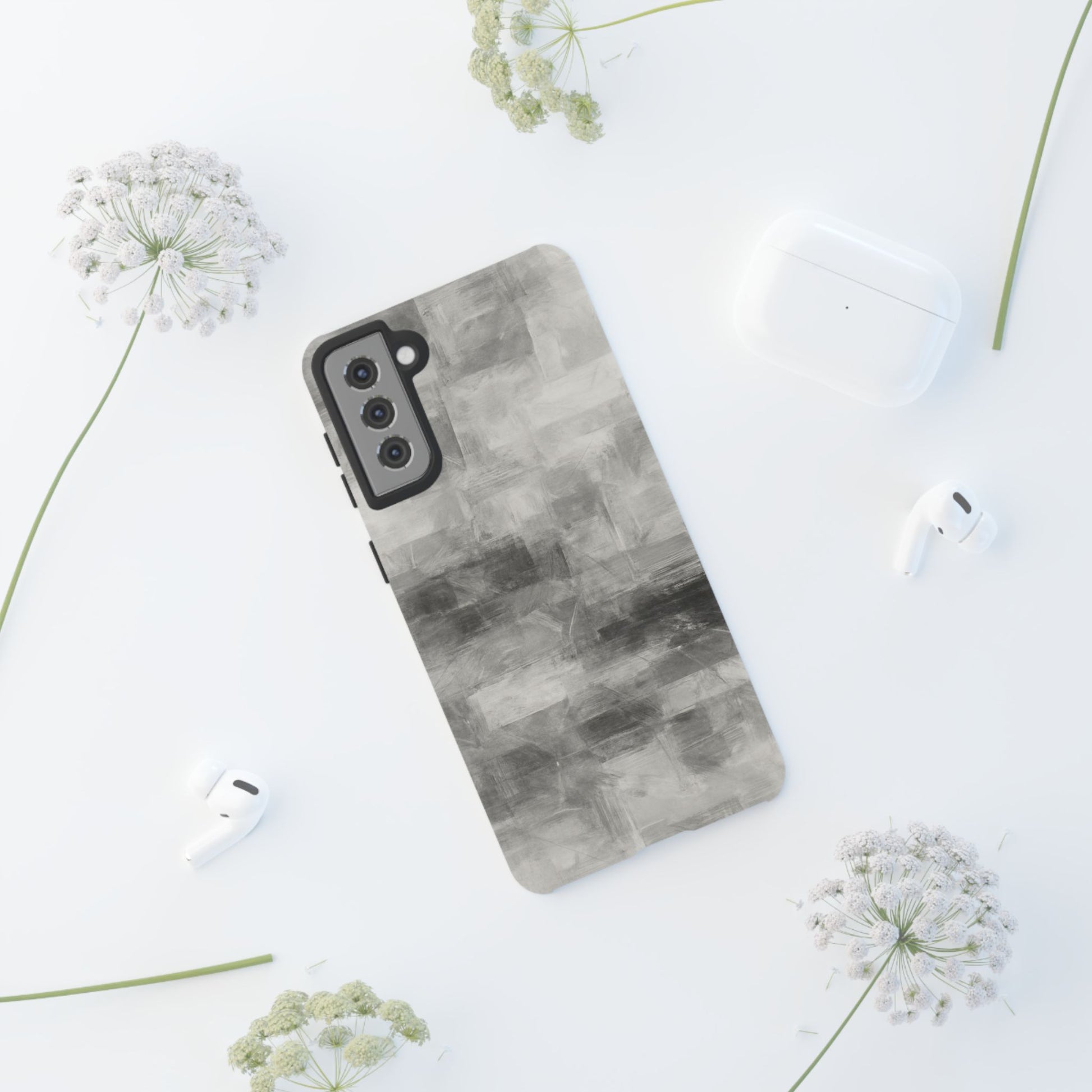 Stylish Phone Case for Tough Protection, Marble Grey Design, Customizable Gift for Her, Unisex Mobile Accessory, Birthday Present, [...] - TRV