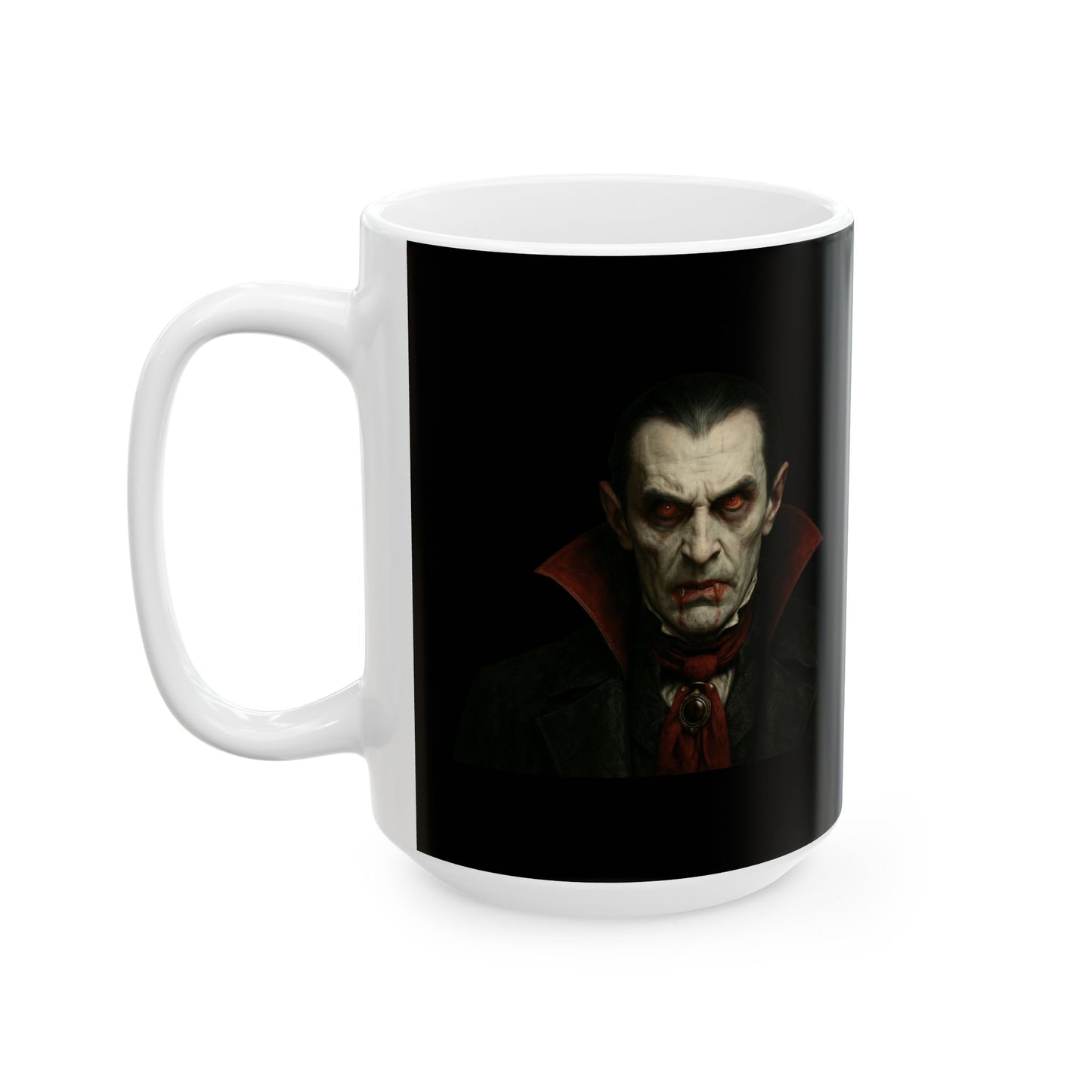 Gothic Dracula Vampire Ceramic Mug, Perfect for Halloween, Spooky Gifts, Coffee Lovers, Home Decor, 11oz & 15oz Sizes - TRV