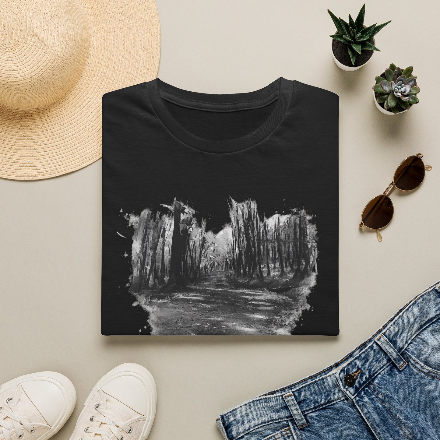 Minimalist Nature-Inspired Unisex Softstyle T-Shirt, Casual Wear, Everyday Style, Gift for Nature Lovers, Eco-Friendly Fashion