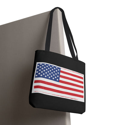 Patriotic Tote Bag, American Flag Carryall, Beach Bag, Reusable Shopping Tote, Independence Day Gift - TRV