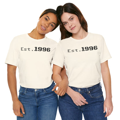 Established 1996 Unisex T-Shirt, Vintage Year Tee, Birth Year Gift, Casual Fashion, Personalized Graphic Tee - TRV