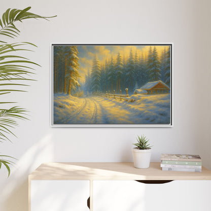 Wall Art Print, Winter Cabin Decor, Nature Scene, Holiday Gift, Cabin Vibes, Christmas Decoration, Matte Canvas, Framed - TRV