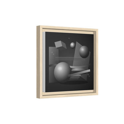 Monochrome Geometric Spheres Canvas Framed Wall Art | Matte Print