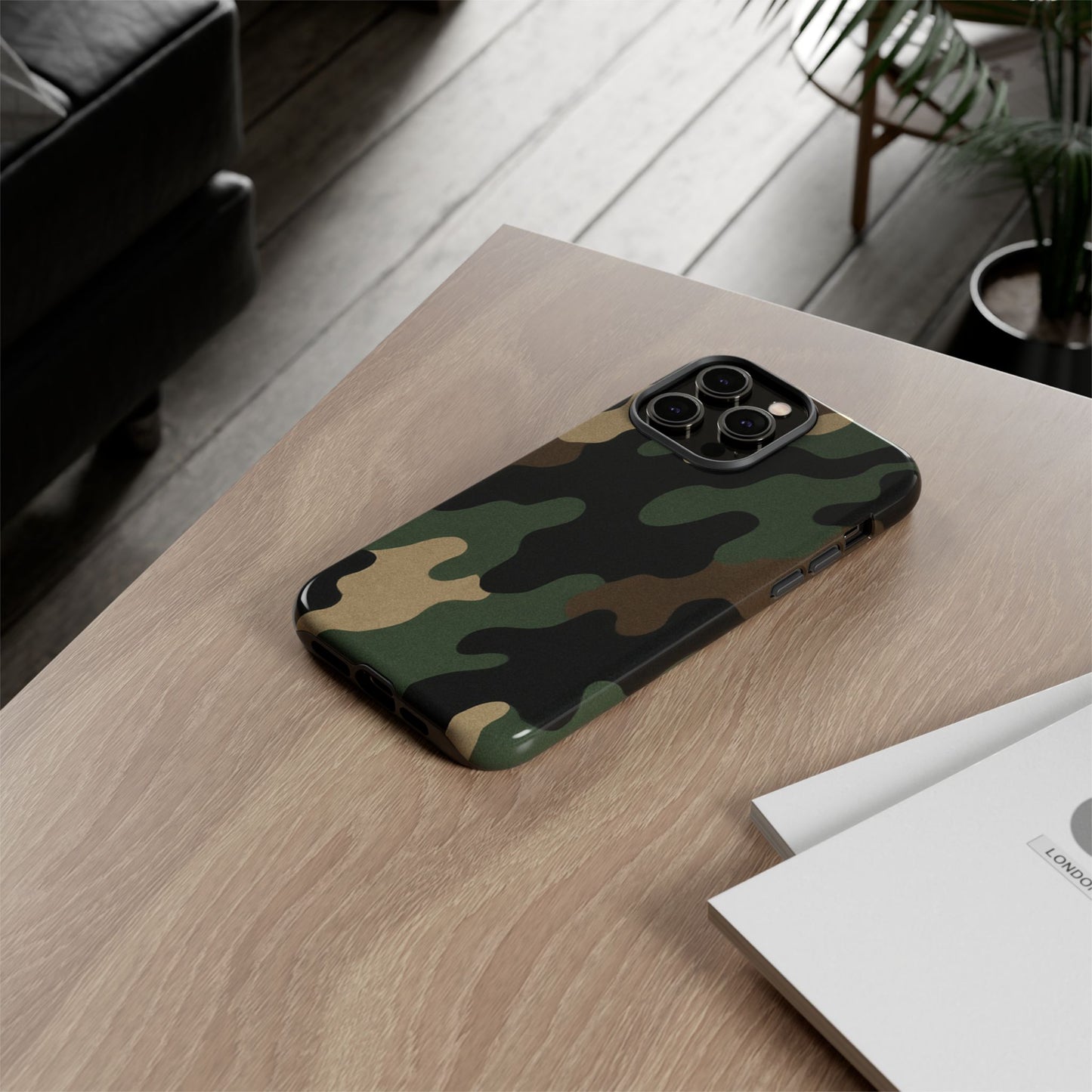 Camouflage Phone Case, Tough Phone Cover, Military Style Accessory, Protective Case for Men, Gifts for Soldiers - TRV